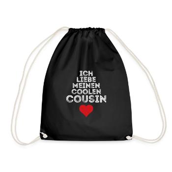 Ich liebe meinen coolen Cousin - Turnbeutel - Schwarz - Vorne