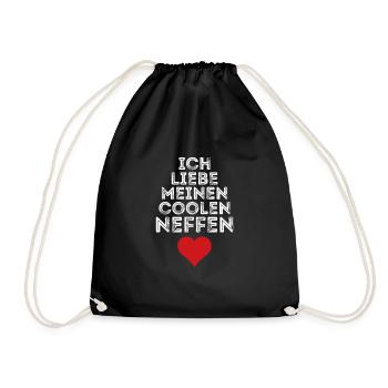 Ich liebe meinen coolen Neffen - Turnbeutel - Schwarz - Vorne