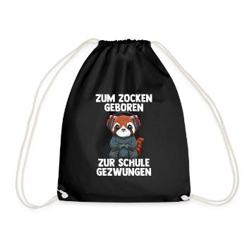 Gaming Roter Panda - Computer Spiele Online Spiele - Turnbeutel - Schwarz - Vorne