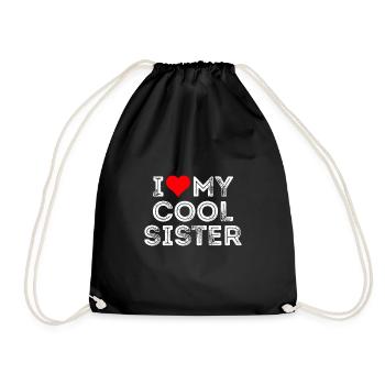 J’aime ma sœur cool - Sac de sport léger - noir - Devant