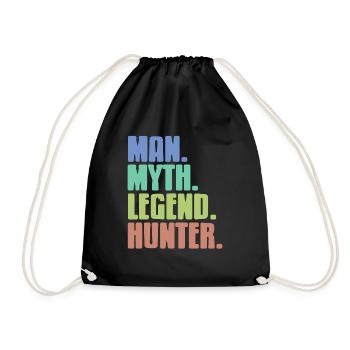 Retro Vintage Man. Myth. Legend. Hunter. Design - Turnbeutel - Schwarz - Vorne