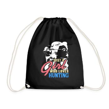 Vintage Juste une fille qui aime le t-shirt de chasse - Sac de sport léger - noir - Devant
