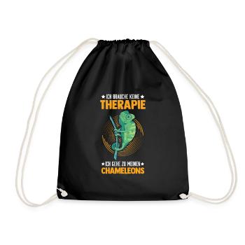 Chameleon Therapy Chameleon - Drawstring Bag - black - Front