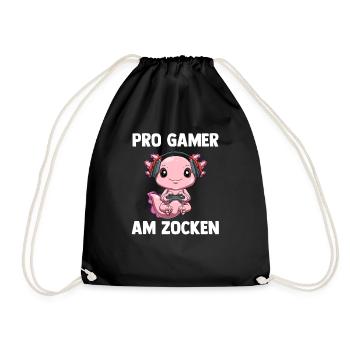 Pro Gamer Am Zocken - Computer Videospiele Gaming - Turnbeutel - Schwarz - Vorne