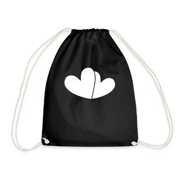 Double Coeur Blanc - Sac de sport léger - noir - Devant