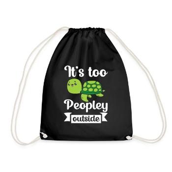 Turtle Relaxed Chill Sea Ocean Beach - Drawstring Bag - black - Front