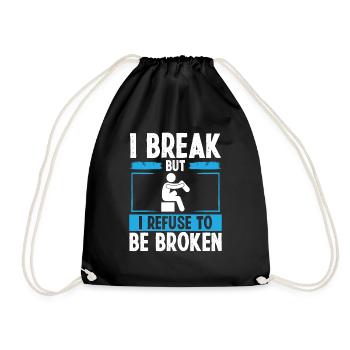 Funny Leg Amputee be broken Amputated Leg Survivor - Drawstring Bag - black - Front
