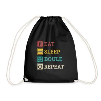Manger Sleep Boule Répéter Boccia Dictons Blagues - Sac de sport léger - noir - Devant