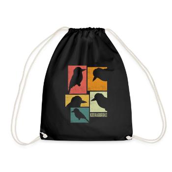 Kookaburra Birder Birdwatcher Ornithology Birds - Drawstring Bag - black - Front