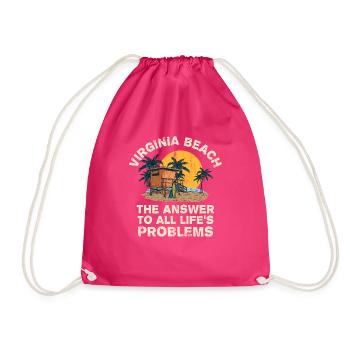 Virginia Beach Answer To All Life's Problems - Turnbeutel - Fuchsia - Vorne