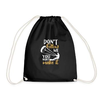 Drôle kitesurfer Kiteboard Ne me suivez pas vous - Sac de sport léger - noir - Devant