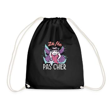 Humour pour femme la fee pas chier - Sac de sport léger - noir - Devant