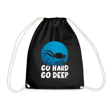 Summer Lifetsyle Diving Deep Underwater Gift - Drawstring Bag - black - Front