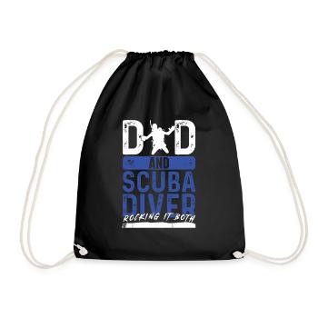 Deep Underwater Snorkeling Diver Lifestyle - Drawstring Bag - black - Front