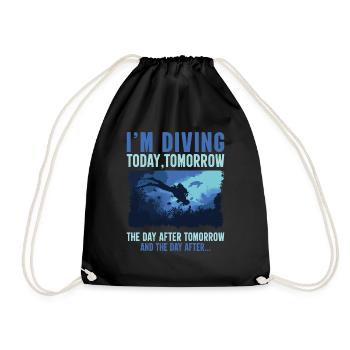 Snorkeler Lifetsyle Diving Underwater Gift - Drawstring Bag - black - Front