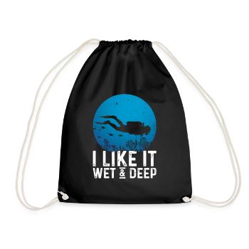 Scuba Diver Deep Underwater Snorkeling Lebenssti - Drawstring Bag - black - Front