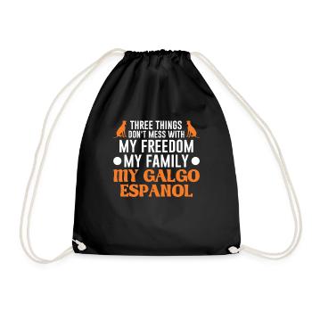 Galgo Espanol Liberté Famille Galgo - Sac de sport léger - noir - Devant