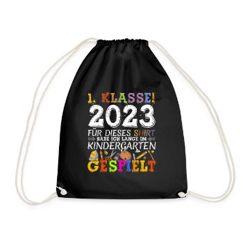 Kinder Kindergarten Absolvent 2023 Kita Geschenk - Turnbeutel - Schwarz - Vorne