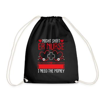 Funny ER Nurse Humor Night Shift Emergency Medical - Turnbeutel - Schwarz - Vorne