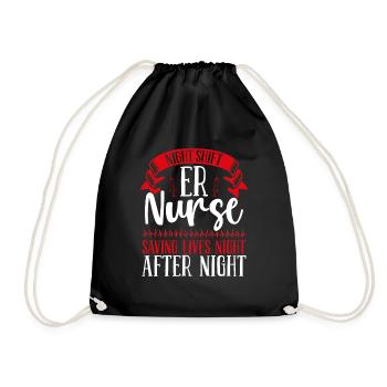 ER Nurse saving Night Shift Emergency Medical - Drawstring Bag - black - Front
