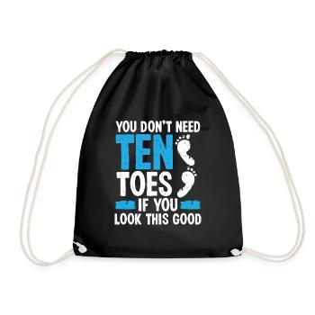 Toe Amputee Look this good Amputated Toe Survivor - Drawstring Bag - black - Front