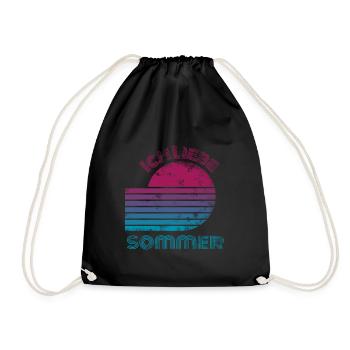 Cool Retro Design Été Amour Plage Palmiers - Sac de sport léger - noir - Devant