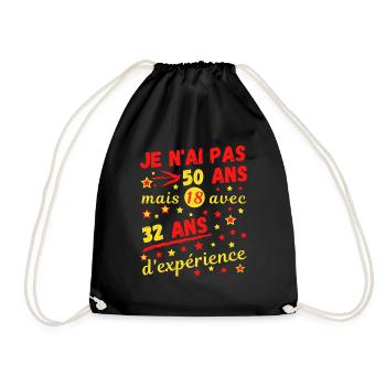 je n'ai pas 50 ans mais 18 avec 32 ans.. - Sac de sport léger - noir - Devant