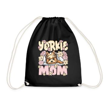 Yorkie Mom Yorkshire Terrier Hund Mama - Turnbeutel - Schwarz - Vorne