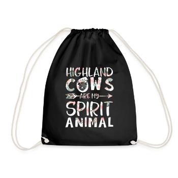 Scottish Highland Cattle Cow - Turnbeutel - Schwarz - Vorne