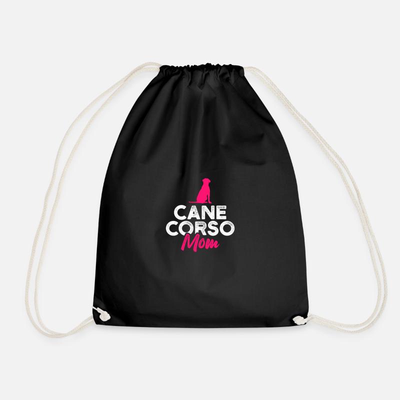 Cane Corso mom - Drawstring Bag - black