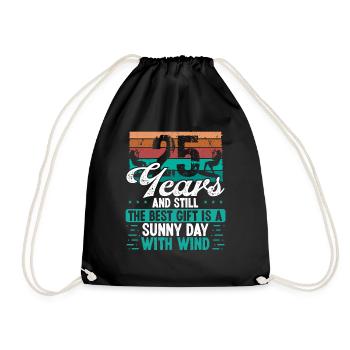 25 Year Old Kitesurfer Kiteboarding 25 Birthday - Turnbeutel - Schwarz - Vorne