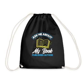 Author Author Funny Author Gift - Drawstring Bag - black - Front