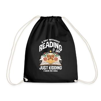 Bücherwurm Buchliebhaber Bibliothekar Geschenk - Turnbeutel - Schwarz - Vorne