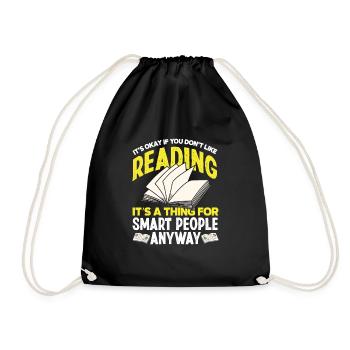 Bücherwurm Buchliebhaber Bibliothekar Geschenk - Turnbeutel - Schwarz - Vorne