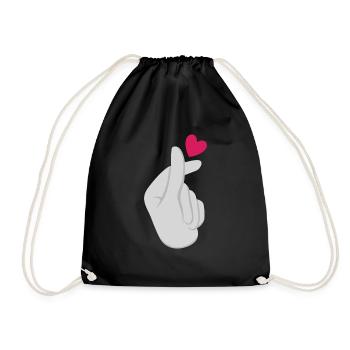 K-Pop K-Drama Korean Pop Music - Drawstring Bag - black - Front