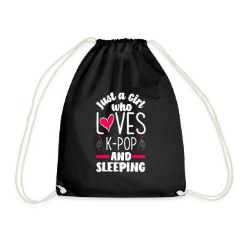 K-Pop K-Drama Korean Pop Music - Drawstring Bag - black - Front