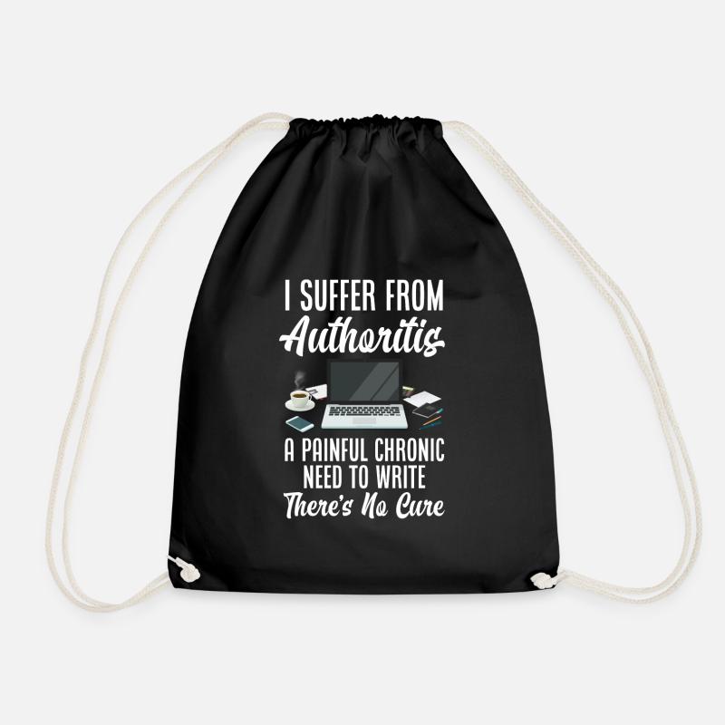 Author Author Funny Author Gift - Drawstring Bag - black