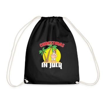 Drôle de vacances d’été à la plage Noël en juillet - Sac de sport léger - noir - Devant