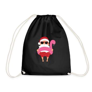 Drôle d’été Vacances à la plage Rose Flamant Christma - Sac de sport léger - noir - Devant
