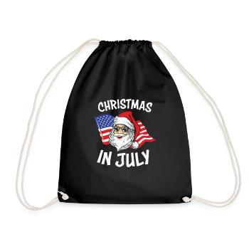Drôle US Flag Summer Beach Vacances Noël En J - Sac de sport léger - noir - Devant