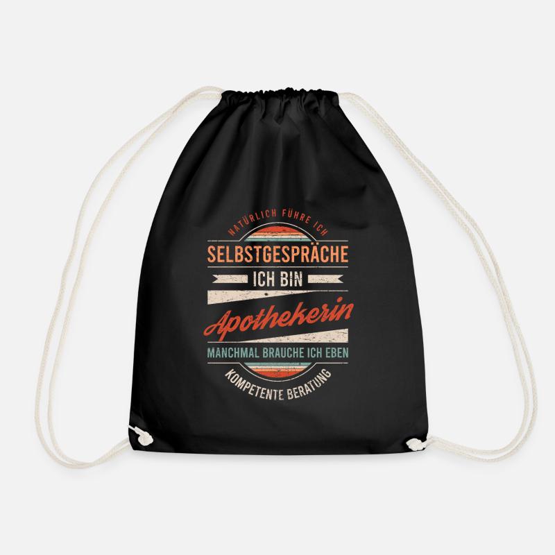 Apothekerin Arbeitskollege Kollege Geschenk Retro - Turnbeutel - Schwarz