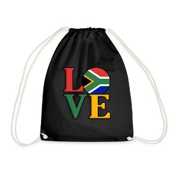 Südafrika - Turnbeutel - Schwarz - Vorne