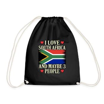 Südafrika - Turnbeutel - Schwarz - Vorne