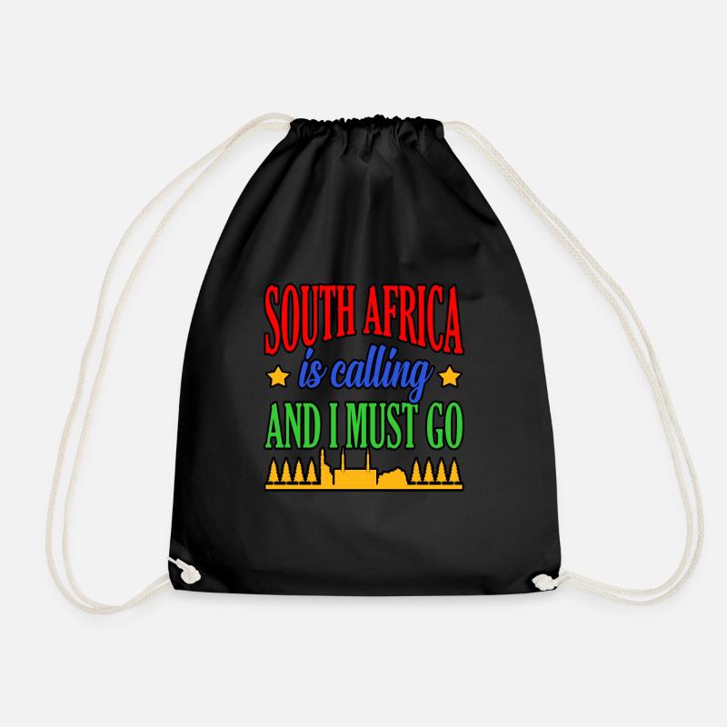 Südafrika - Turnbeutel - Schwarz