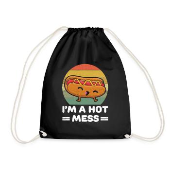 Retro Vintage Hot Dog Sandwich Mess Cute - Turnbeutel - Schwarz - Vorne