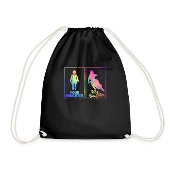 Drôle de motocross Maman Papa Parents Votre Fille - Sac de sport léger - noir - Devant