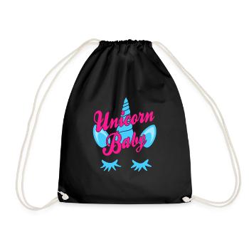 Unicorn Baby Cool Unicorn Designs T-Shirt Present - Turnbeutel - Schwarz - Vorne
