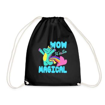 WOW C’est tellement magique Génial Licorne T-Shirt - Sac de sport léger - noir - Devant