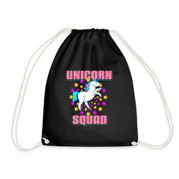 Unicorn Squad Awesome Dazzling T-Shirt Present - Drawstring Bag - black - Front