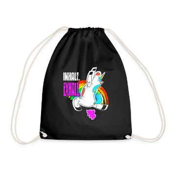 Licorne vintage INHALE. EXHALER. T-Shirt Cadeau - Sac de sport léger - noir - Devant